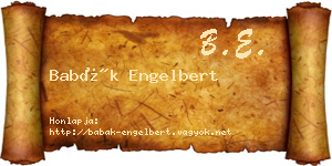 Babák Engelbert névjegykártya